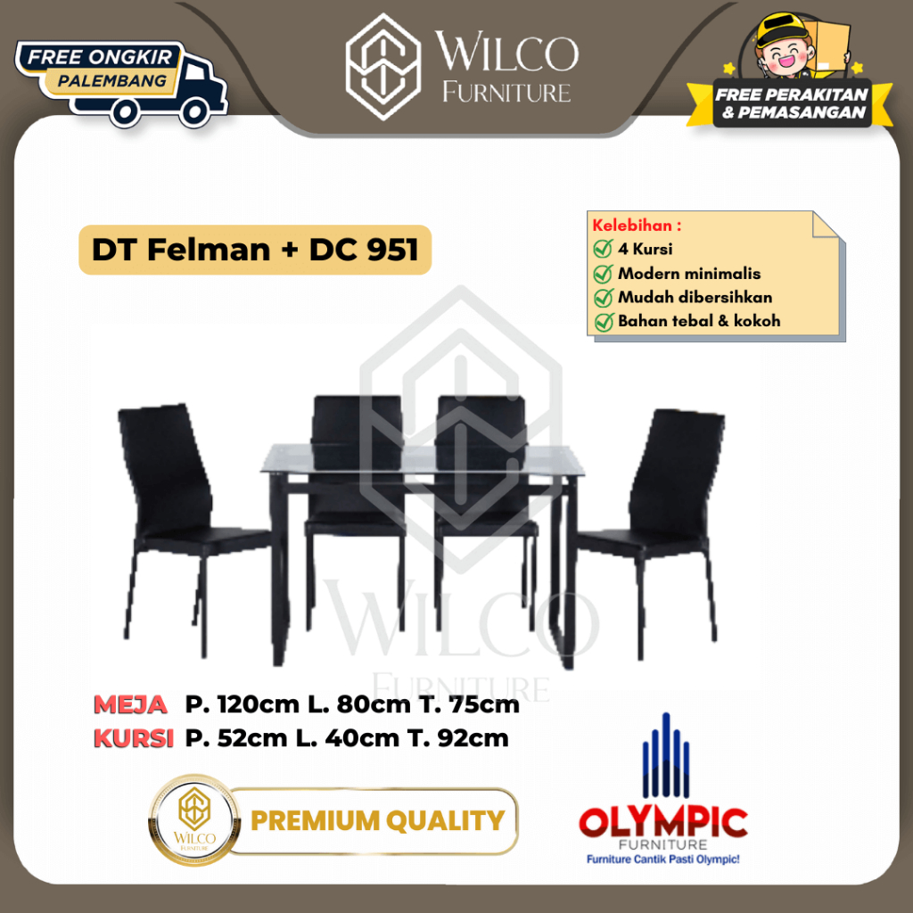 Meja makan 4 dudukan / Meja makan minimalis / Meja Makan Olympic