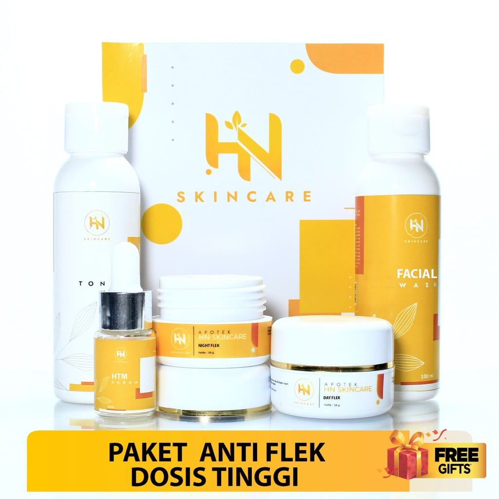 Cream HN Skincare Paket Flek 5in1 - HN Cream Wajah BPOM - HN Cream Penghilang Flek Hitam DI Wajah