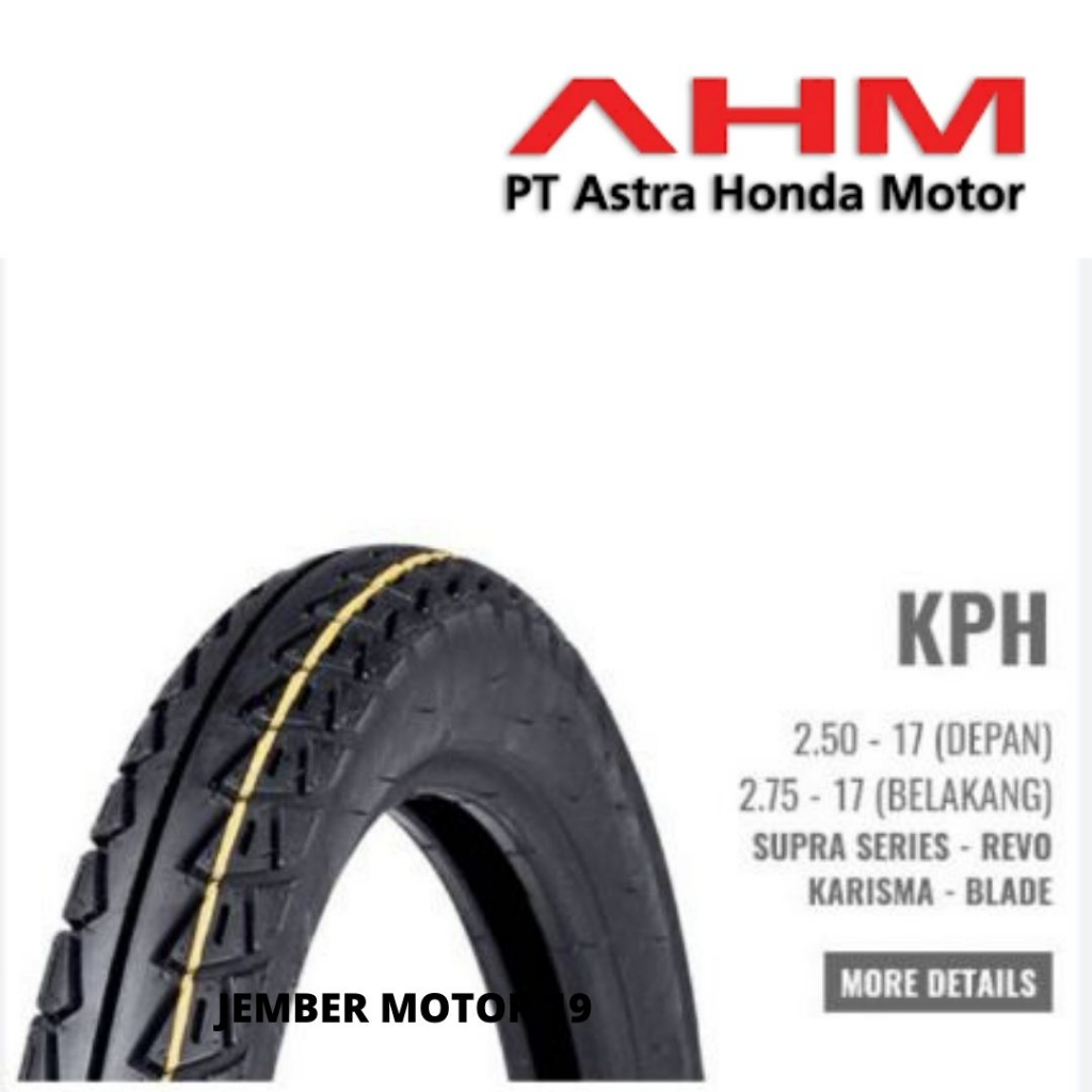 BAN LUAR MOTOR HONDA AHM KPH 250-17 DAN 275-17 NON TUBLELESS