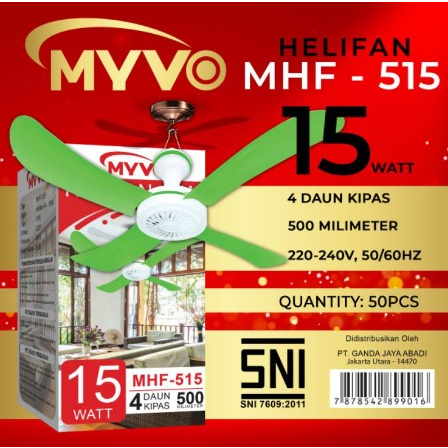 Kipas Angin Helifan Myvo MHF 515 / 520 / 530 Kipas Angin Gantung Myvo