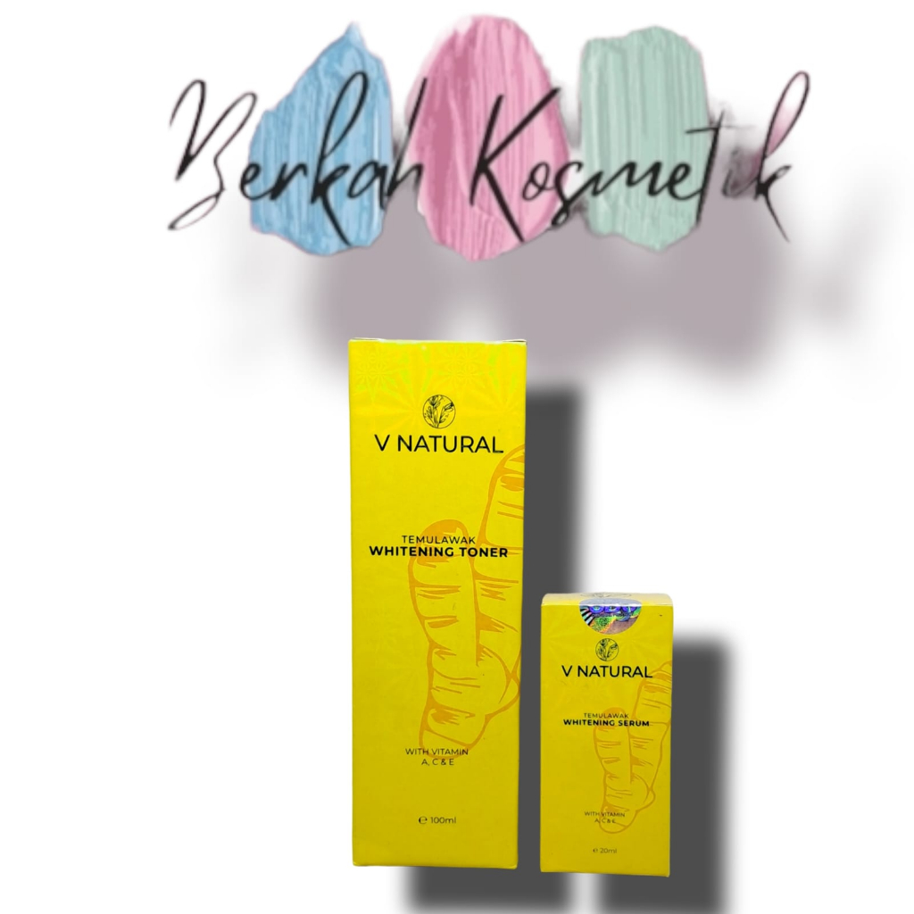 V Natural / V Natural Temulawak Whitening Toner 100ml/Whitening Serum 20ml