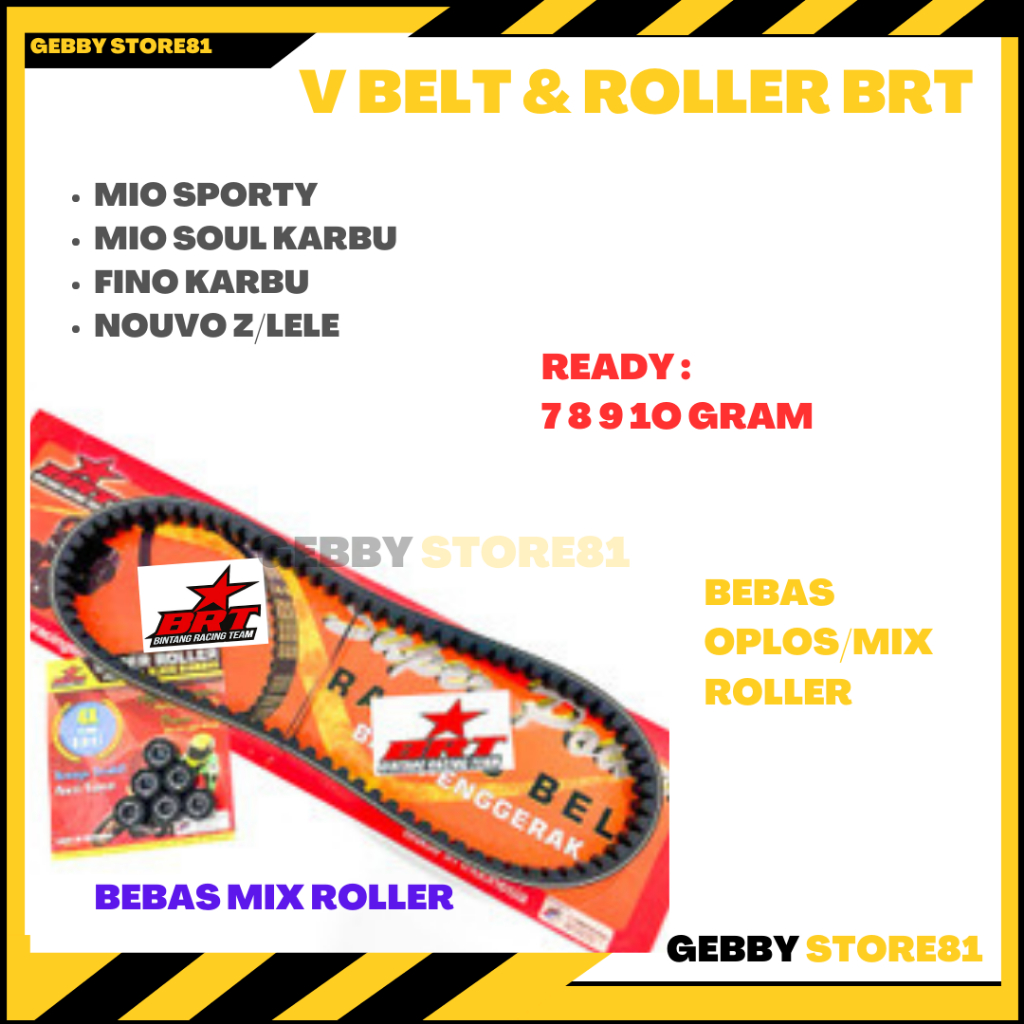 Promo Paket V Belt & Roller BRT Mio Sporty Mio Smile Nouvo z Nouvo Lele Fino Karbu Vanbelt & Roller 