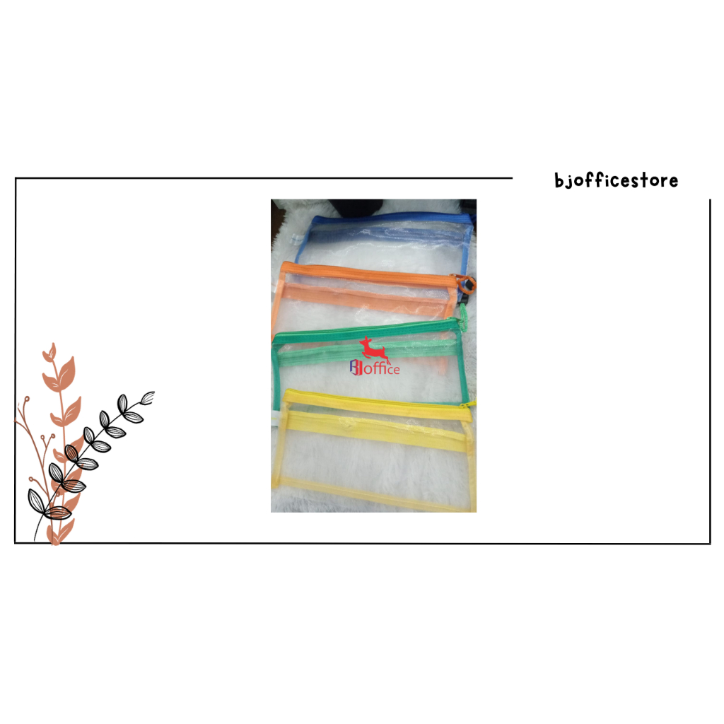 

Tempat Pensil Jaring / Sleting / Zipper Warna Warni