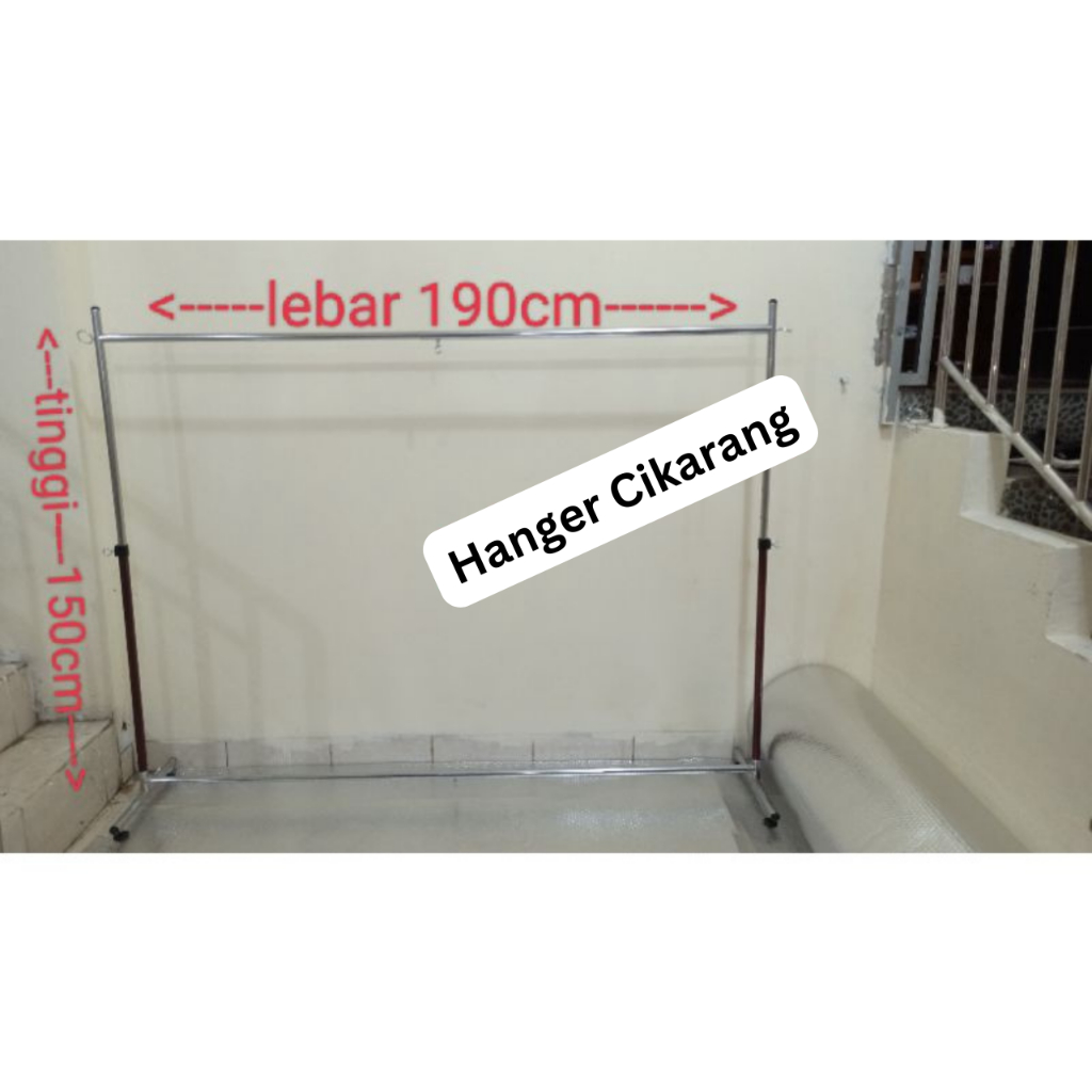 Hanger Gantungan Baju Model Gawangan (150cm) | gawang tarik