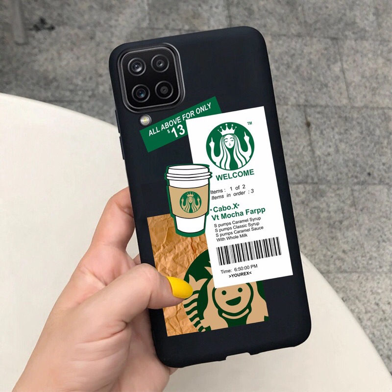 Case Motif starbucks Hitam Oppo A15 / A15s / A35