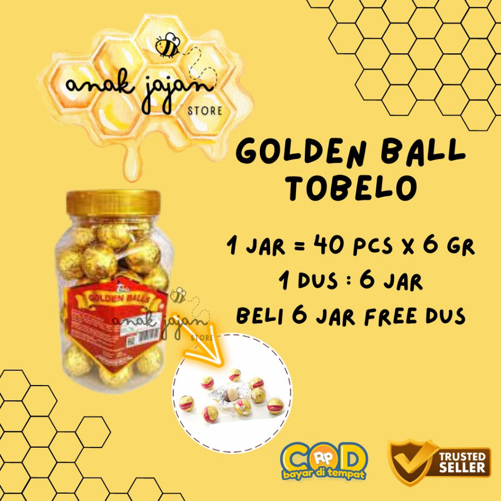 

GOLDEN BALL - GOLDEN BALL 240g Bola Cokelat Mini Toples Chocolate Coklat Tobelo Golden Balls Mini Toples 240gr