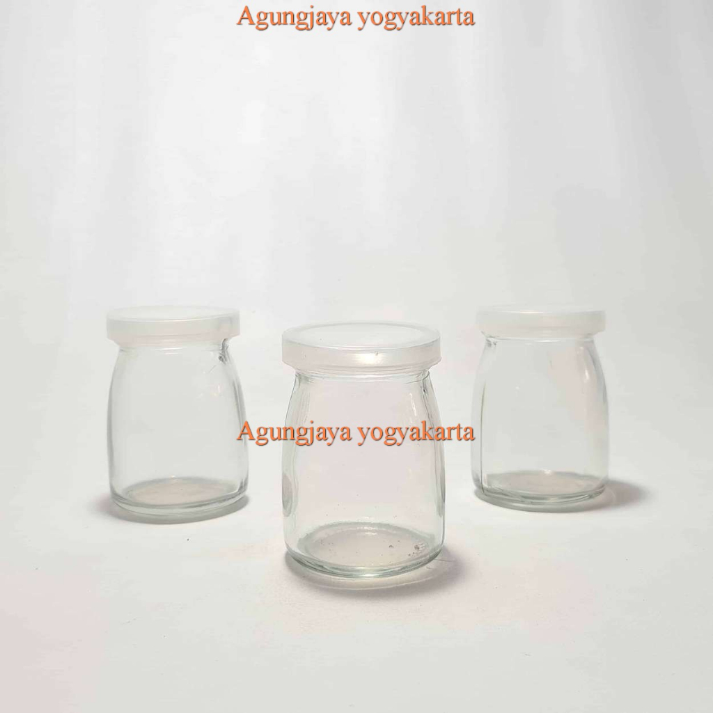 Jar Kaca/Toples Kaca/Jar Puding/Pendek/Panjang/100 Ml/200 Ml/Tutup Alu/Yk