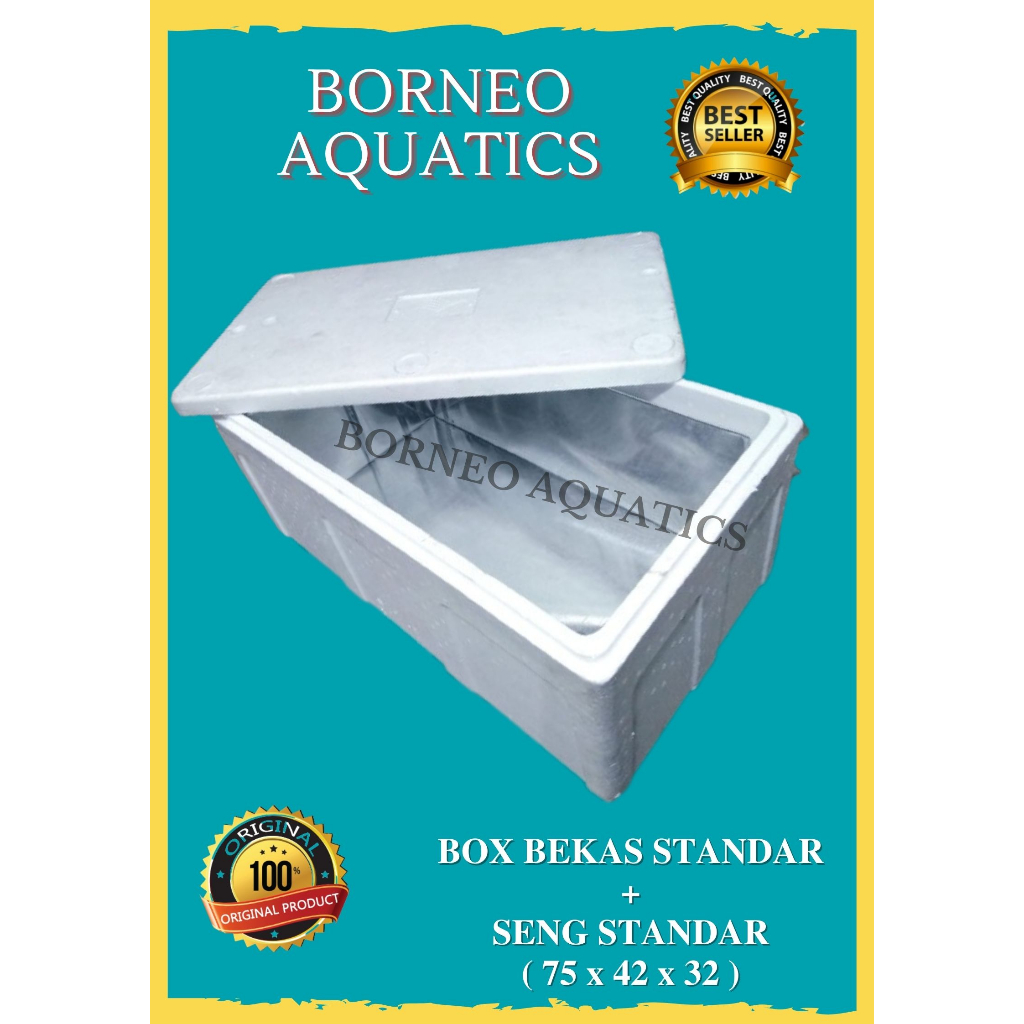 BOX STYROFOAM STANDAR + SENG STANDAR // BOX BEKAS // SENG BARU // 75x42x32 // AQUARIUM