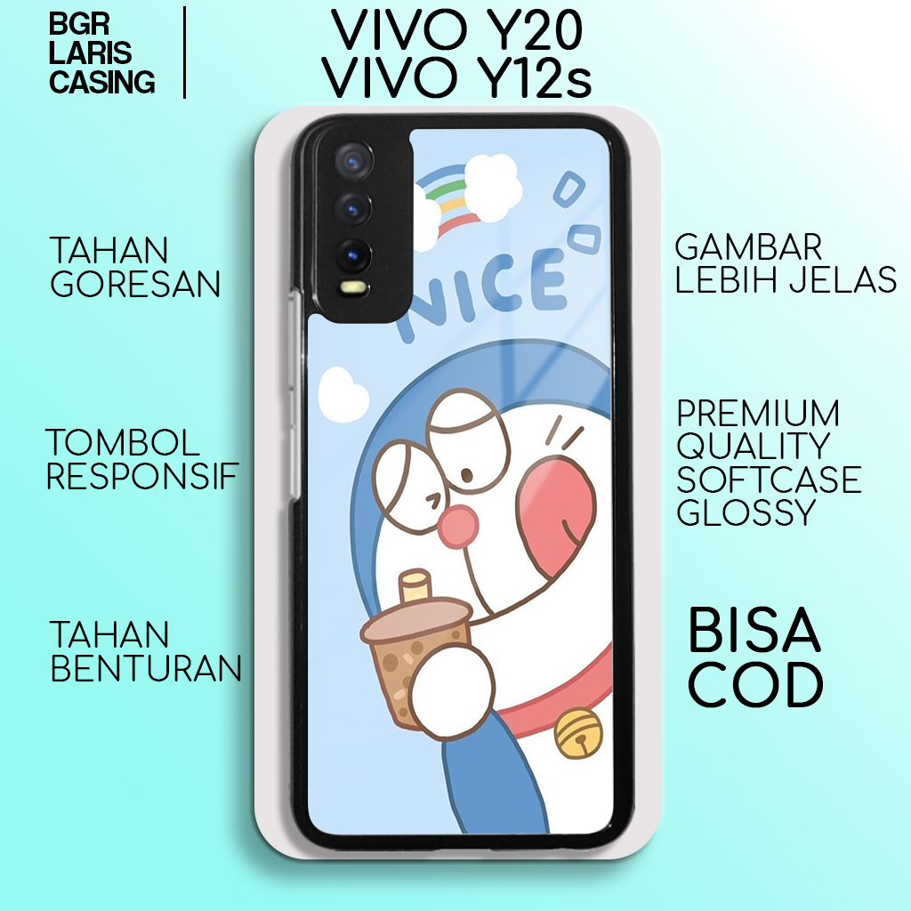 case vivo y20 y12s terbaru aesthetic kartun 04 cewek cowok keren casing hp mewah bahan softcase hard