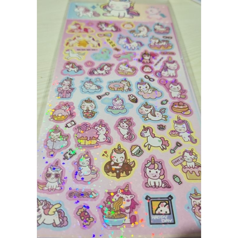 

STICKER HOLOGRAM MOMO CARTOON & UNICORN LASER