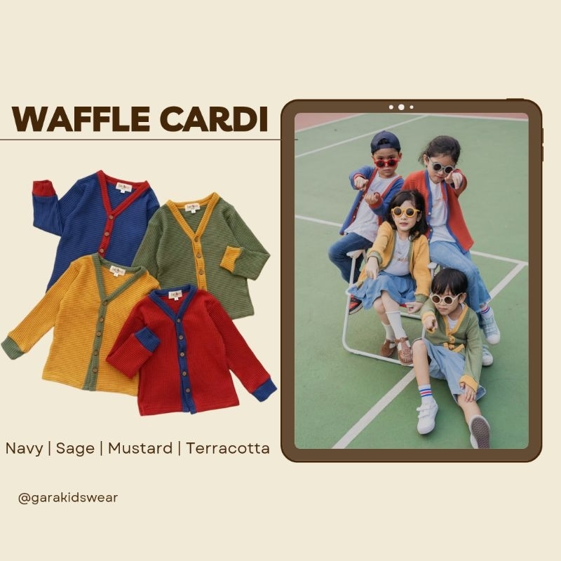 Waffle Cardi Beeboo Design/ Cardigan anak waffle uniclo / Cardigan knit anak