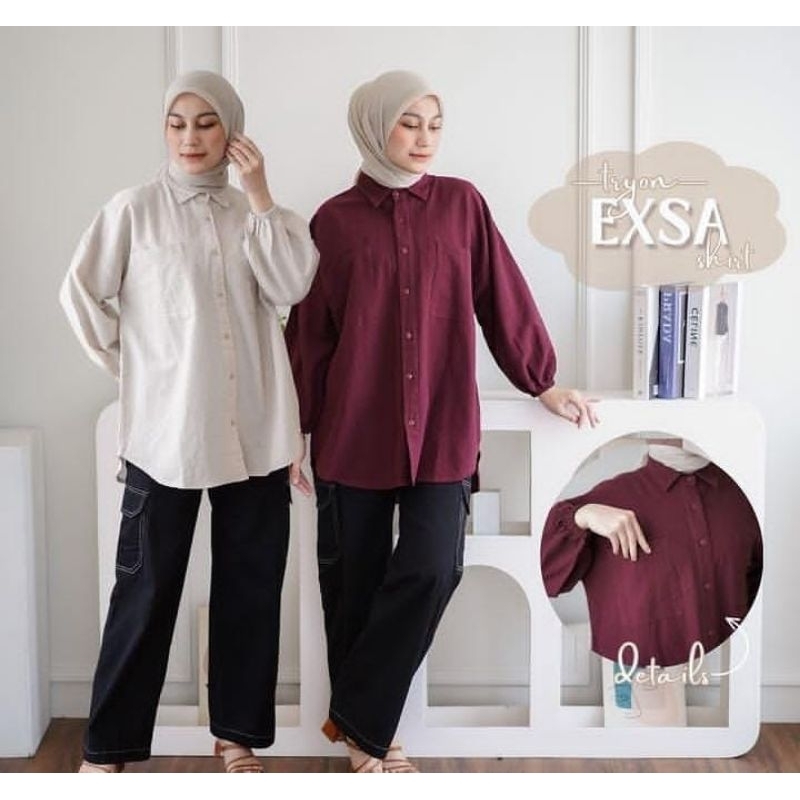 Kemeja polos wanita casual - Kemeja wanita terbaru - Kemeja formal wanita - Blouse outfit kuliah mah