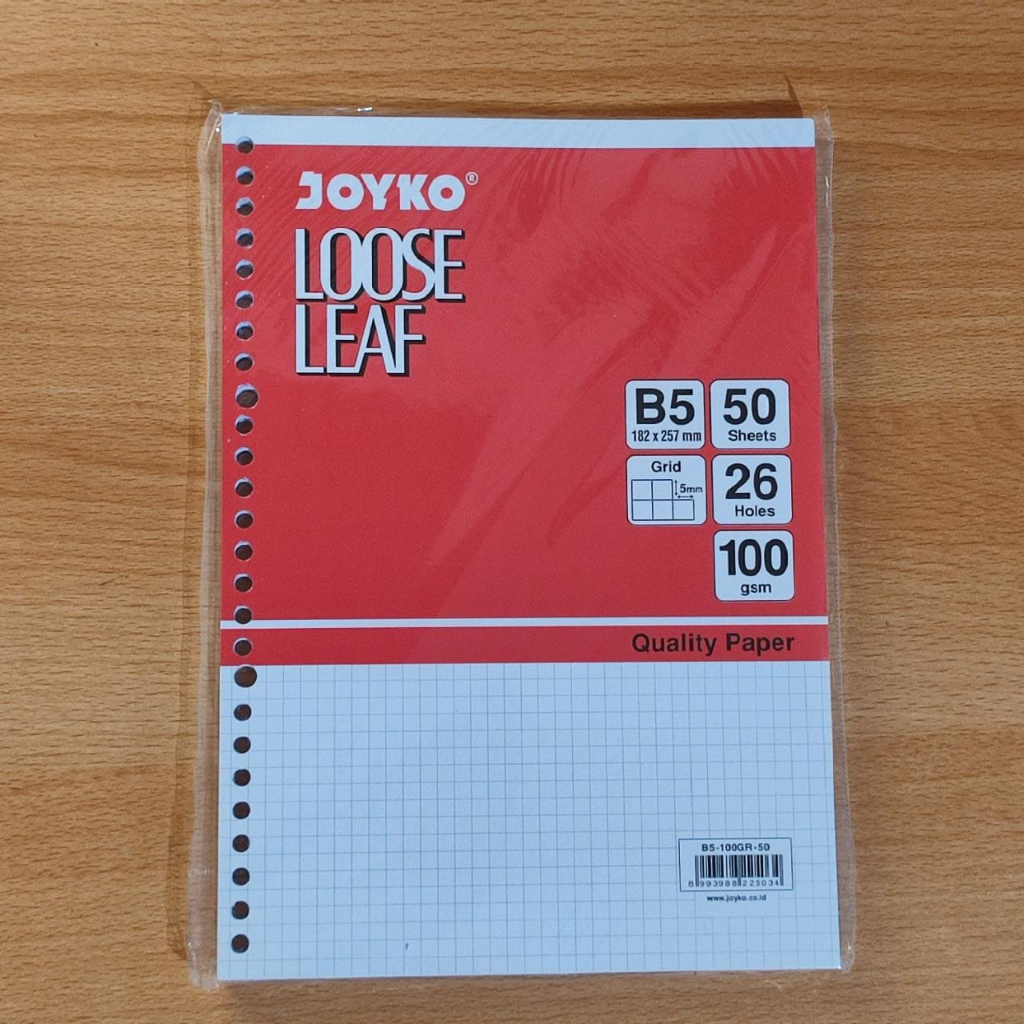 Joyko Loose Leaf Isi Kertas File Binder B5 100gsm Grid 50 Lembar