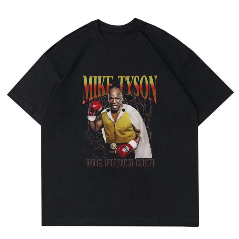 KAOS BAJU MIKE TYSON - ONE PUNCH MAN | T-SHIRT BOXING MIKE TYSON VINTAGE | BAJU BOXING HITAM MIKE TY