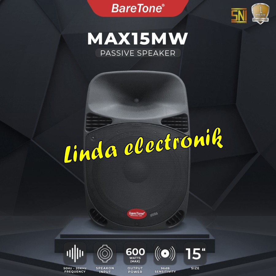 speaker pasif baretone max15mw max 15mw 15 inch 1 buah original garansi resmi