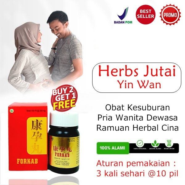 BELI 2 GRATIS 1 herbs jutai yin wan ori obat cina untuk kesuburan pria wanita program hamil BPOM