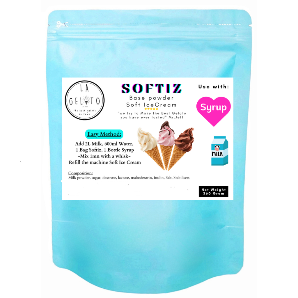 

Paket Softiz bubuk soft ice cream dan sirup rasa Wedang Uwuh untuk 3kg