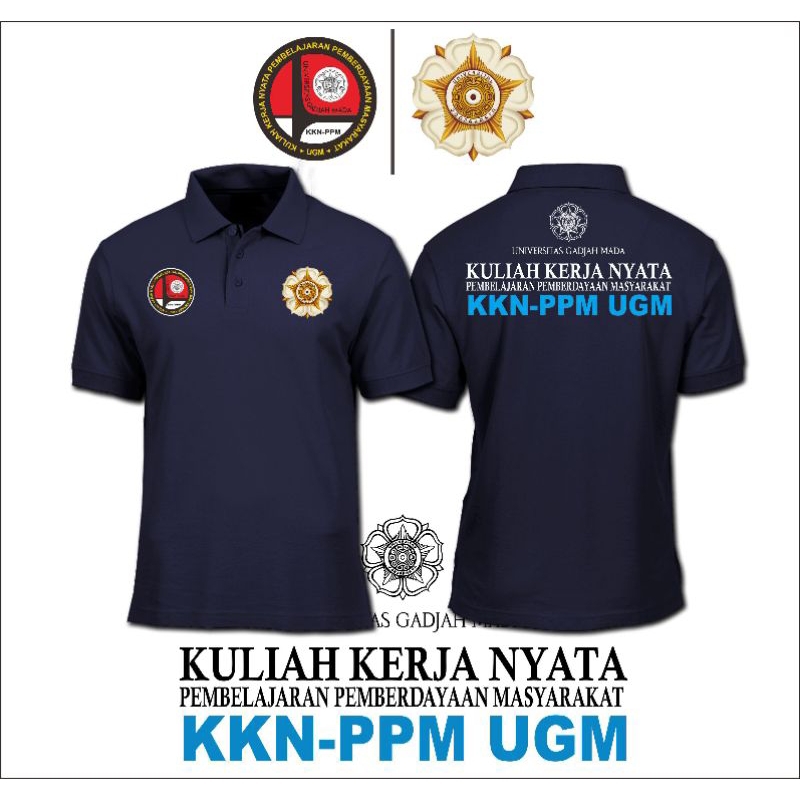 Kaos Polo UGM KKN PPM universitas gadjah Mada Navy Black
