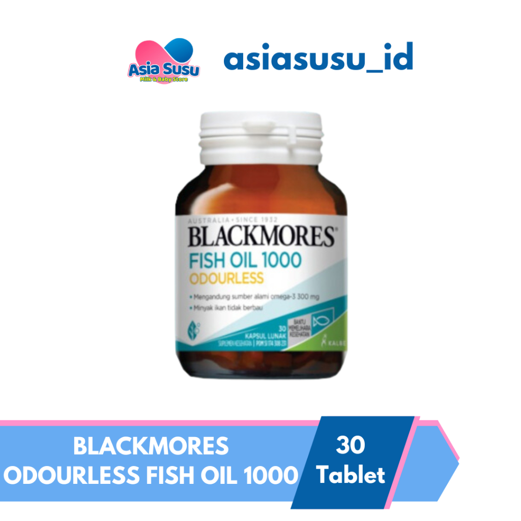 BLACKMORES ODOURLESS FISH OIL OMEGA 3 1000 MG 6 9 MINYAK IKAN DHA JANTUNG KOLESTEROL SENDI 90 KAPSUL