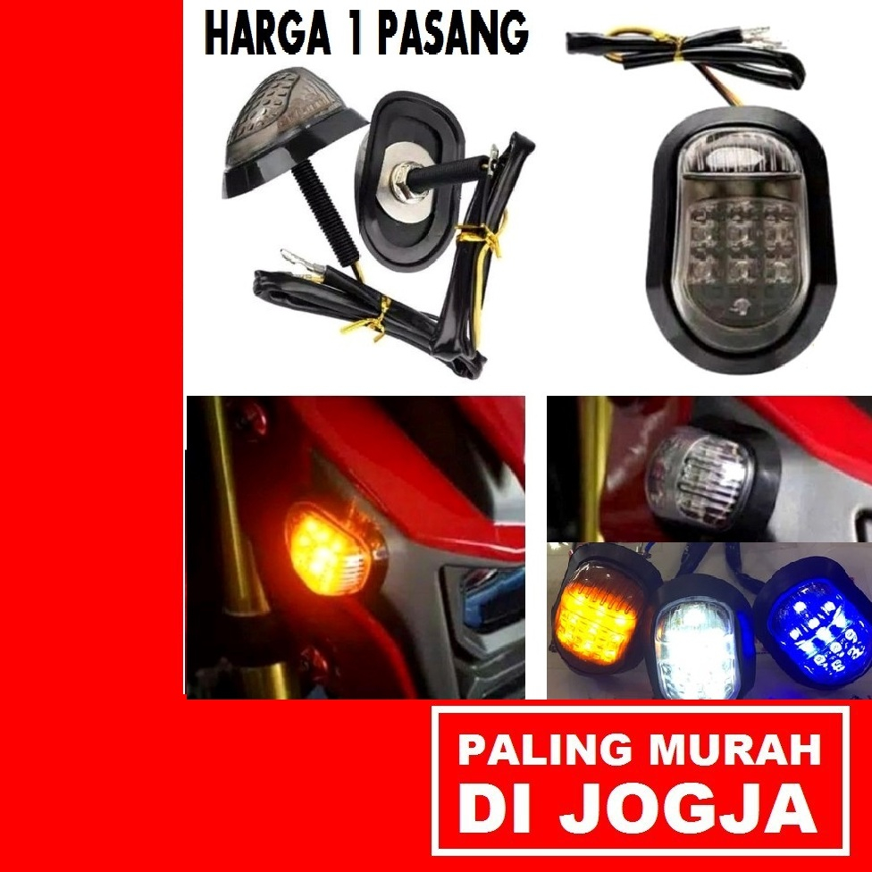 KUL 4CD Sein assy kodok lampu sen universal ninja rr mono klx r15 vixion dll variasi tempel oval cem