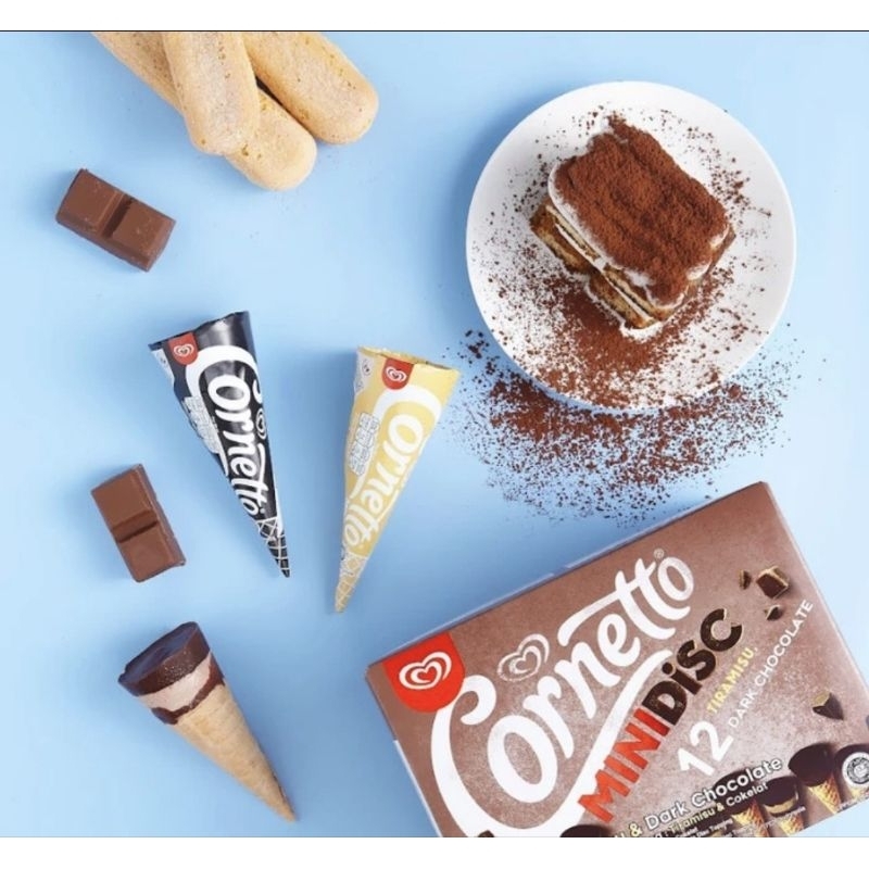 cornetto mini disc chocolate and tiramisu / ice cream walls / wall's cornetto