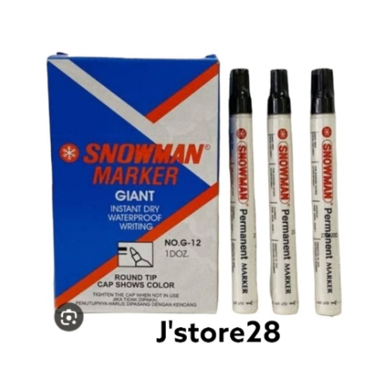

Spidol Permanen SNOWMAN Hitam 1Lusin isi 12pcs