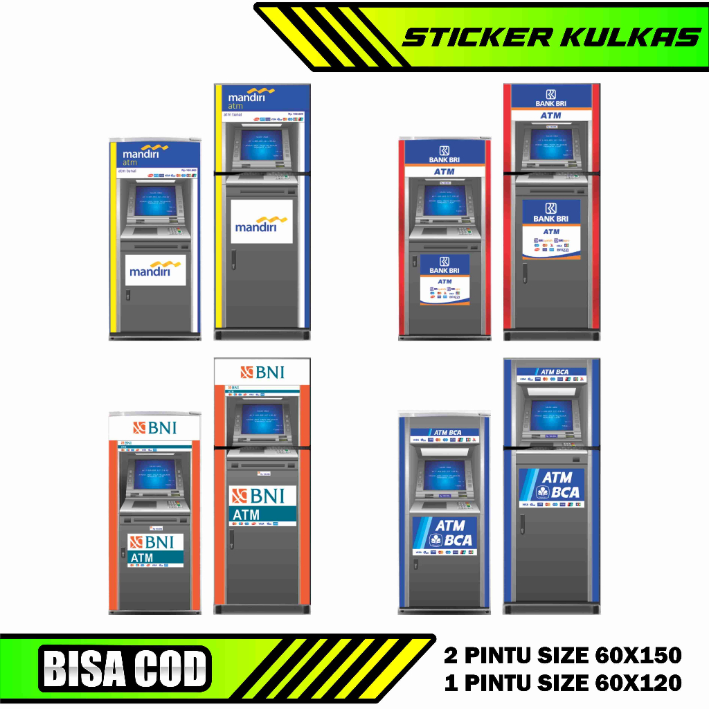 STICKER KULKAS 1 PINTU / 2 PINTU MOTIF ATM