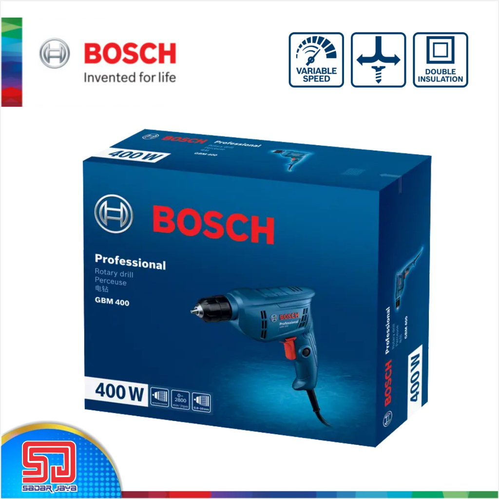 Mesin Bor Bosch GBM 400 Rotary Drill Listrik Keyless Chuck