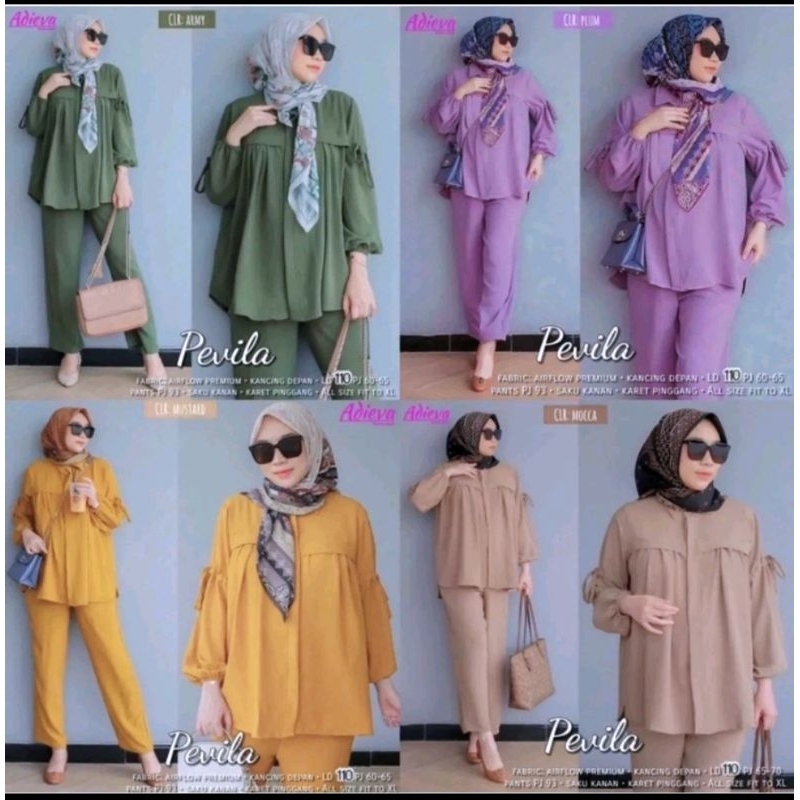 Setelan Wanita Kekinian Pevila Set Crinkle Setelan Pevila Matt Crinkle Airflow One Set Crinkle Pevil