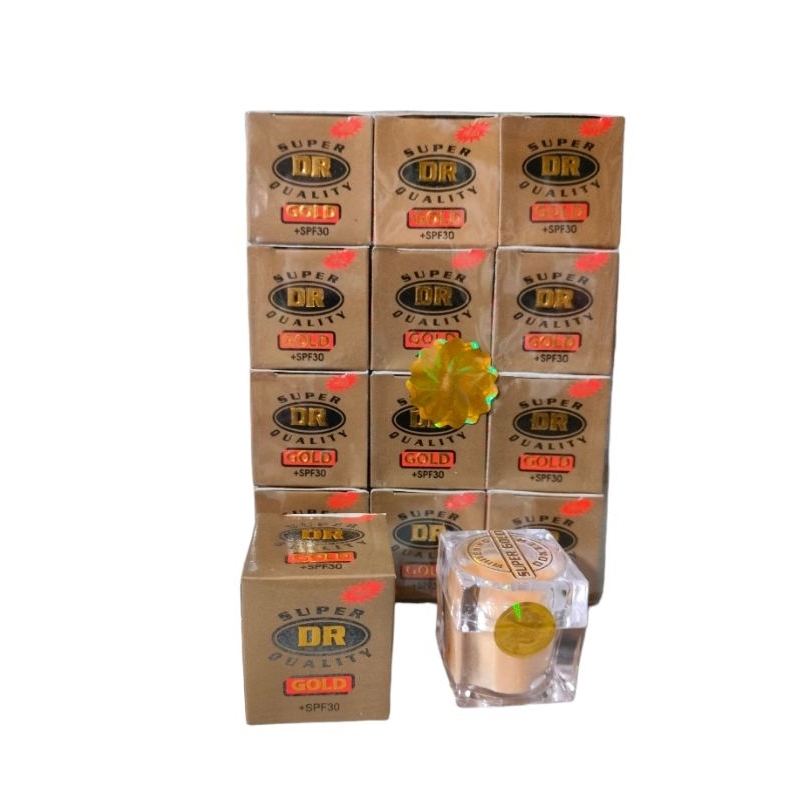 (Lusinan)Crean Dr Gold Tutup timbul Original//Dr Gold pot Bening