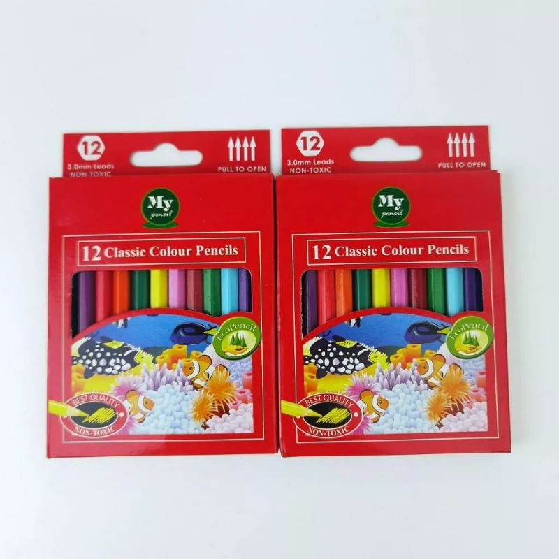 

Pensil 12 Warna Mini My Pencil - Pensil Gambar Kecil Kemasan Kertas - Classic Colour