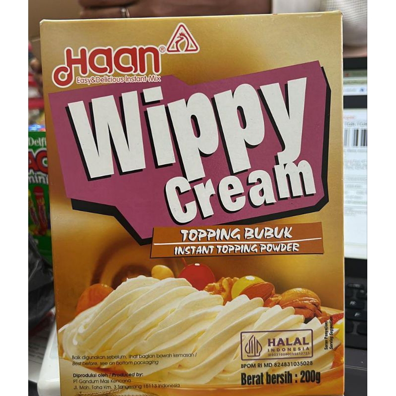 

Haan Wippy Cream Topping Bubuk Instant 200 Gram Super Murah