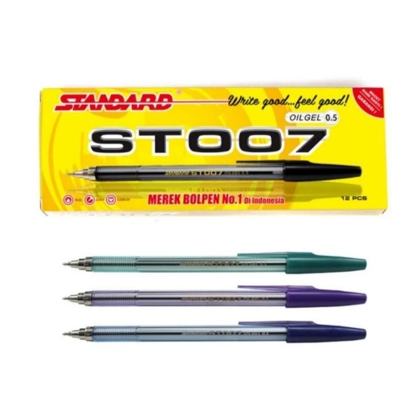 

Pulpen Hitam Standard ST007 Oil Gel 0.5 ( SATUAN )