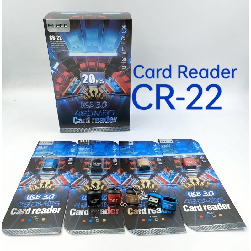 Card Reader Fleco CR-22 – USB 3.0 Speed Flash Card Reader Fleco Metalic