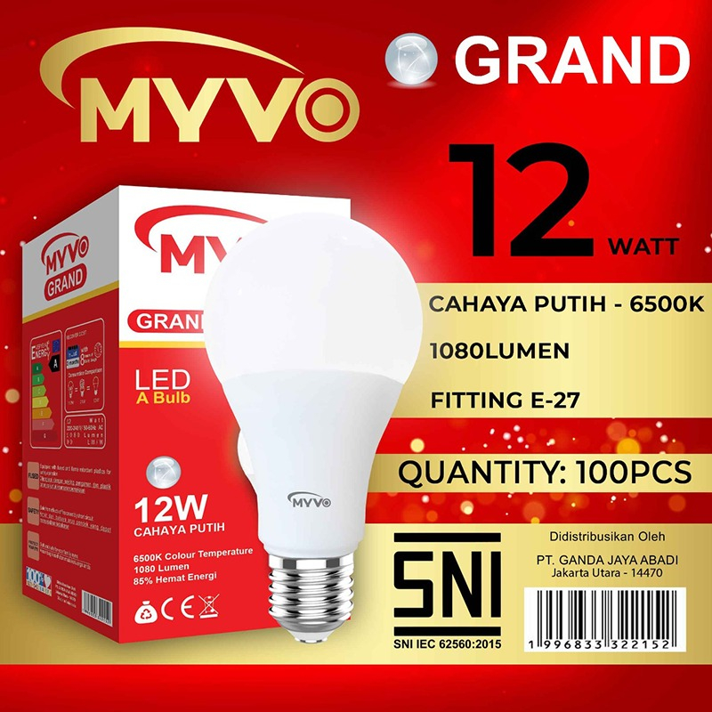 MYVO GRAND A BULB LAMPU LED HEMAT MURAH