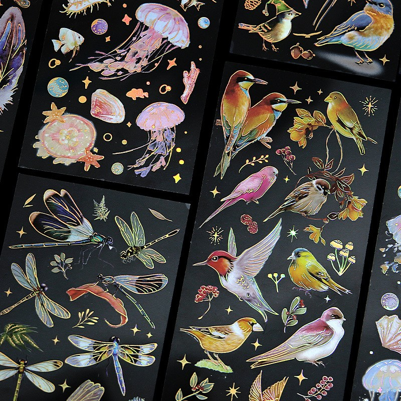 

DECO STICKERS JURNAL BERTEMA ALAM DEKORASI TINTA EMAS NATURE SHINY ART