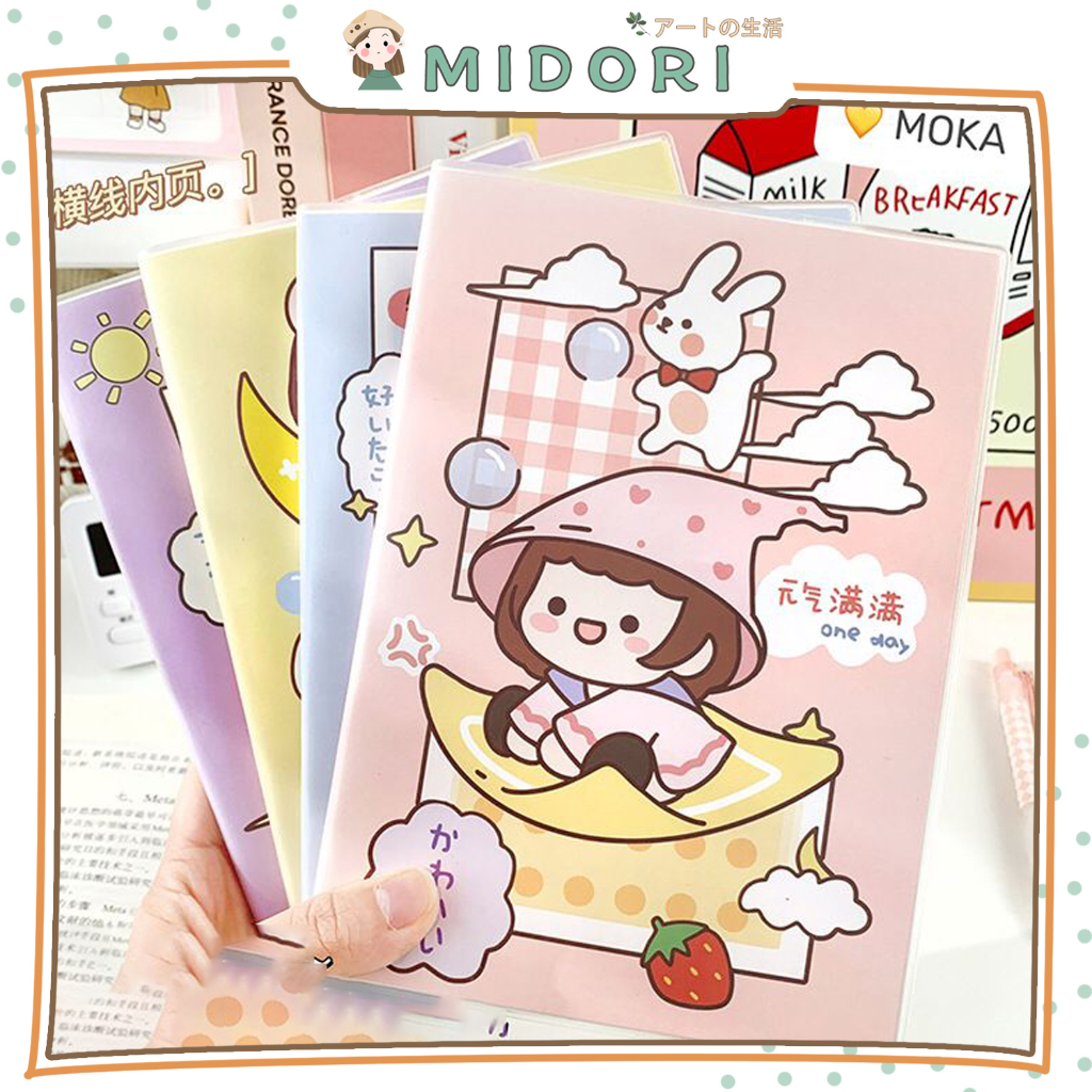 

[MIDORI] 1Pcs Buku A5 Notebook LINE CHARACTER Buku Tulis A5 Buku Catatan Garis - E0044