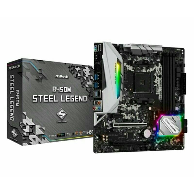 MAINBOARD ASROCK B450M STEEL LEGEND MOTHERBOARD AMD AM4 RYZEN