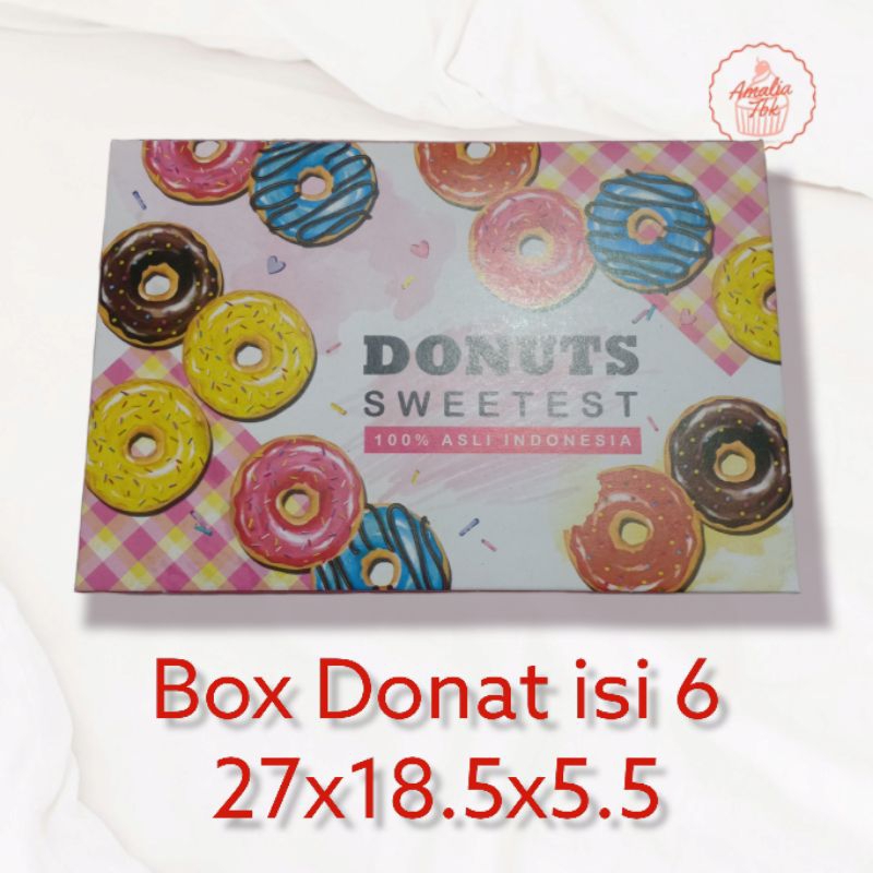 

Box Donat isi 6 Ukuran 27x18.5X5.5 10Pcs