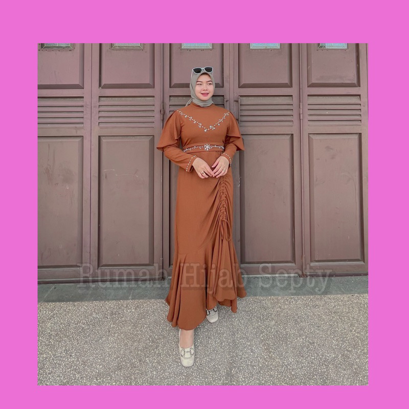 { RHS } Camellia gamis crinkle airflow // gamis duyung payet // gamis kondangan duyung