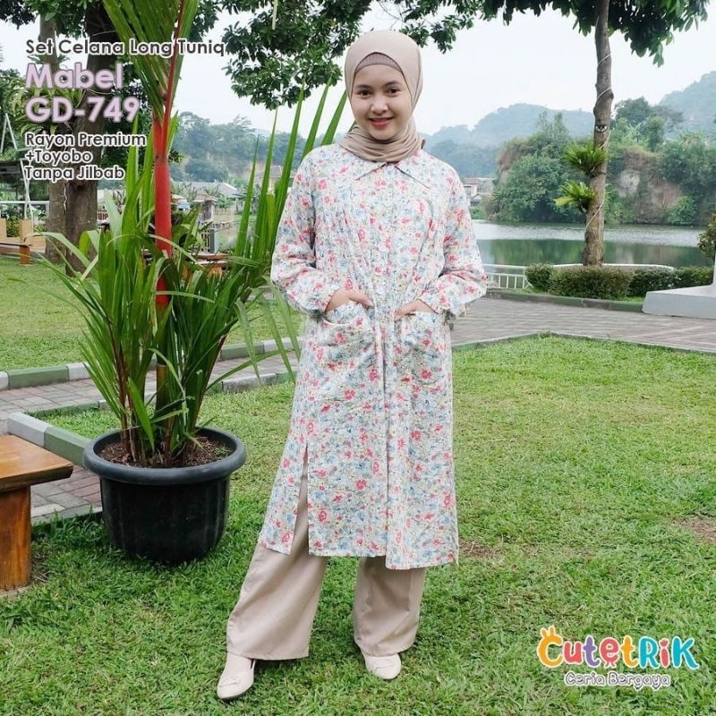 New setelan celana cutetrik/setelan tunik remaja /setelan anak perempuan muslimah