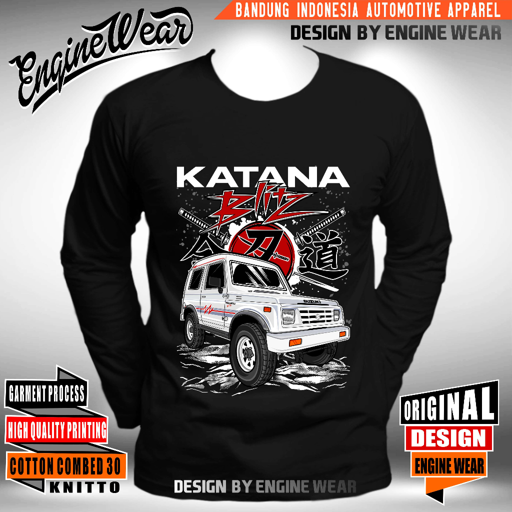 kaos katana blitz tshirt suzuki katana baju mobil suzuki jimny katana kaos jeep offroad 4x4 4wd otom