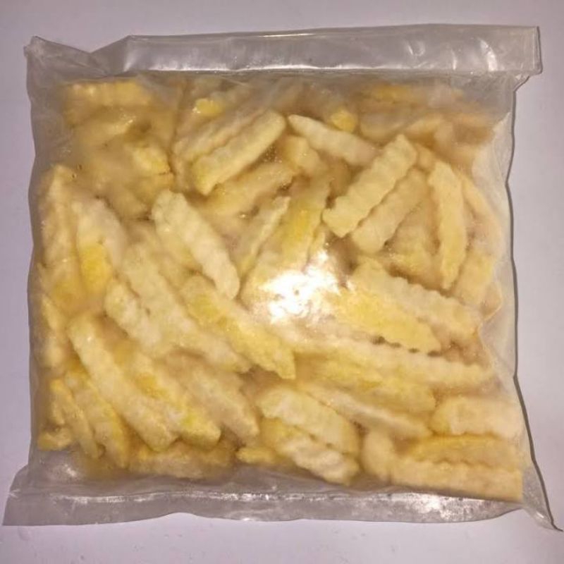 

Kentang Goreng Crinkel Kemasan polos 500gr