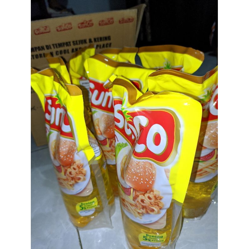 

Minyak Goreng SUNCO kemasan 2lt packaging buble warp plus karton