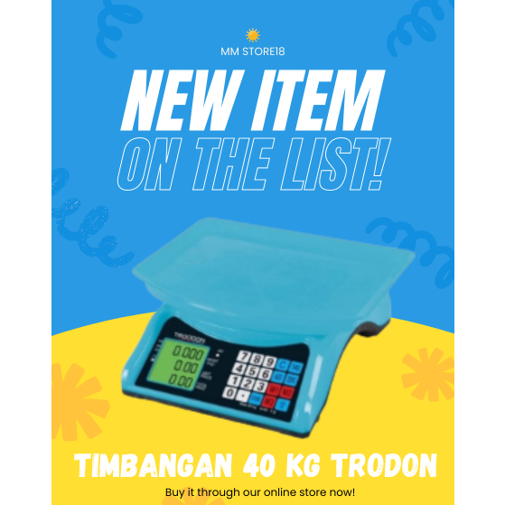 Timbangan Digital 40kg Troodon (Dapat Input Harga)