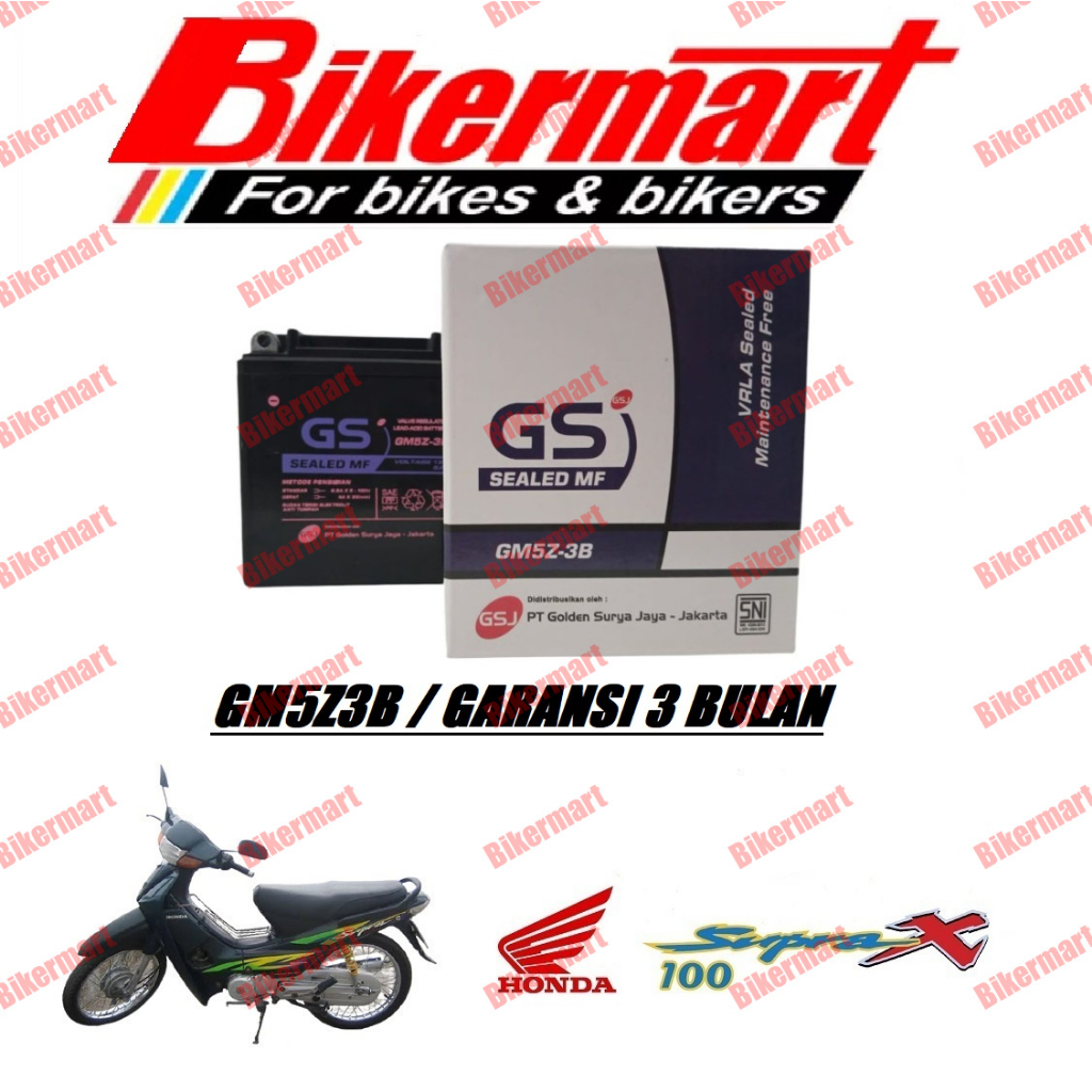 Aki Motor Honda Supra Lama Supra 100 GM5Z3B Accu Kering MF