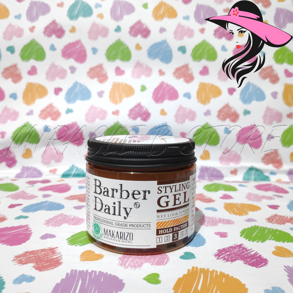 MAKARIZO BARBER DAILY STYLING GEL 120 GR HAIR WET LOCK / POMADE RAMBUT / GEL RAMBUT