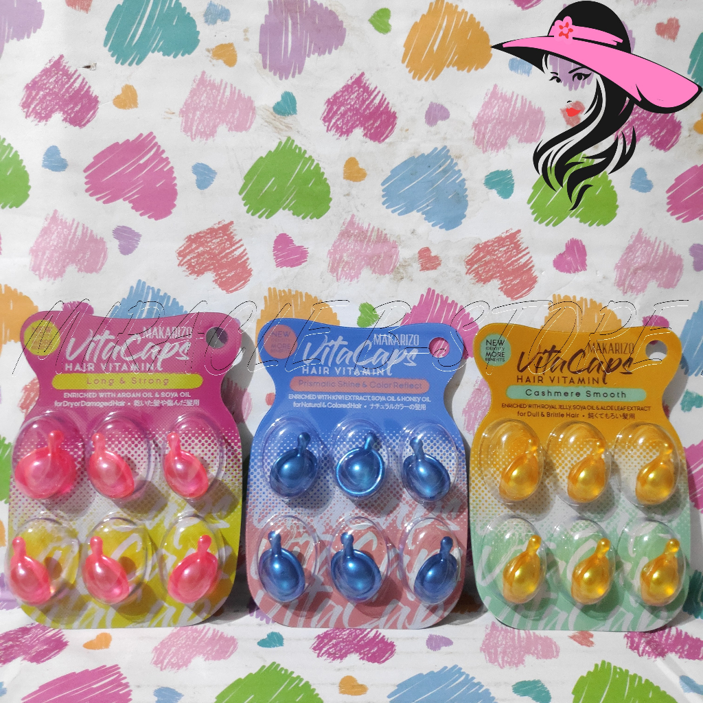 MAKARIZO VITACAPS HAIR VITAMIN 1 ML X6 VITAMIN RAMBUT KASAR / KAKU / KERING / COLOR / RUSAK / TIPIS 