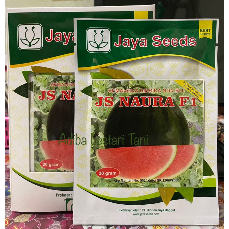 Benih Semangka JS NAURA F1 20gram - Semangka Non Biji @Jaya Seeds