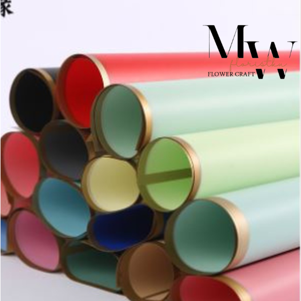 

Kertas Cellophane Transparan list emas/Kertas Bungkus Bunga/Buket Bunga